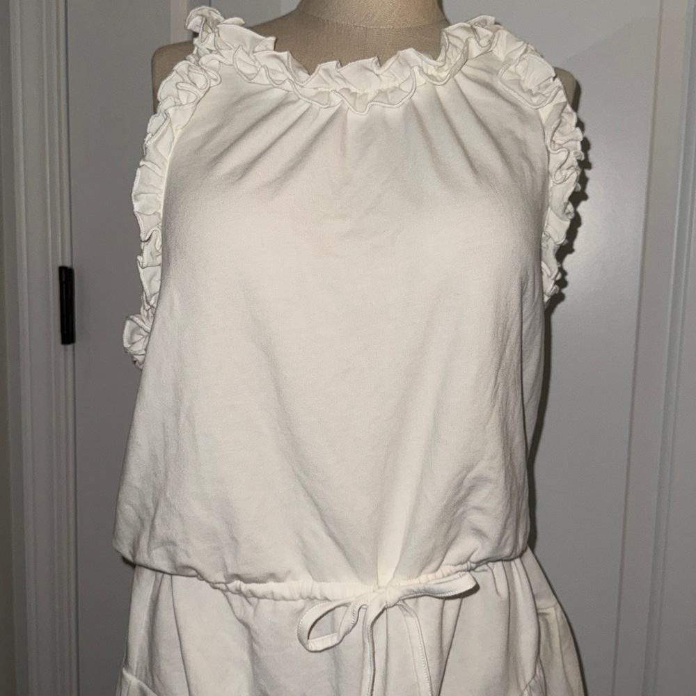 Sundays White Ruffle Dress large Cotton Great and easy to wear - Picture 4 of 5